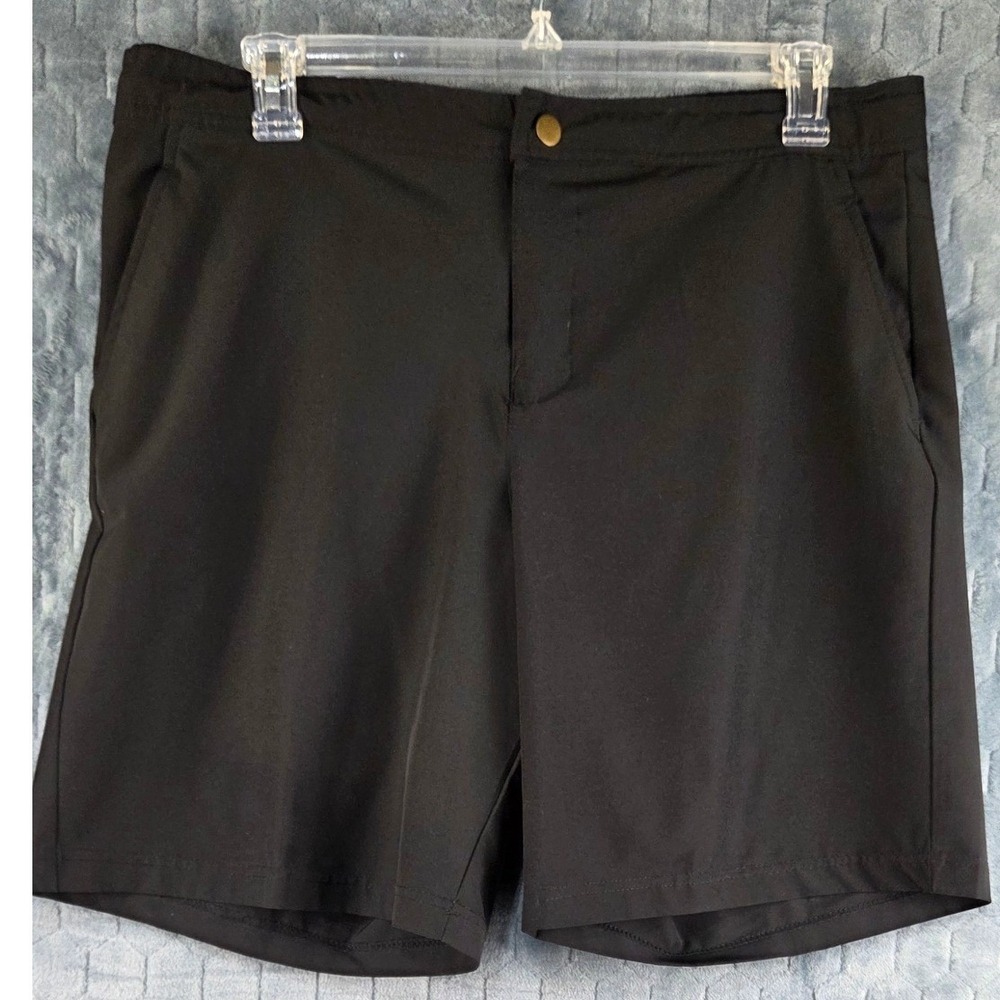 Tek Gear DryTek Mens Black Athletic Performance Shorts Large Zip Pocket Drawstri